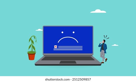 Interrupción del equipo o error de pantalla azul, problema común del equipo o servidor caído, Actualizar de software incorrecto, bloqueo del sistema operativo o ataque cibernético, personas confundidas con error de pantalla azul del equipo