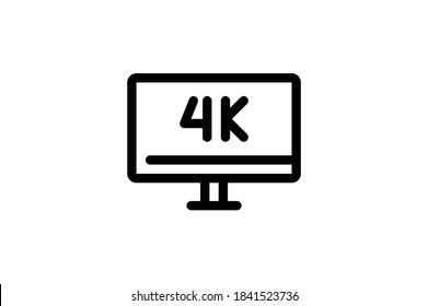 Computer Outline Icon - 4K Monitor