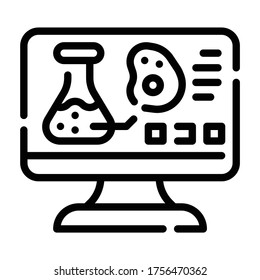 Computer Outline icon. Laboratory Concept.
