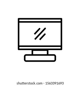 computer outline icon. vector illustration. Isolated on white background.