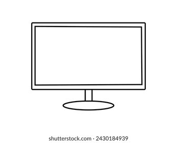 Computer Outline icon vector. Computer Outline isolated white background. Vector Illustration