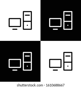 Computer outline icon for web and mobile