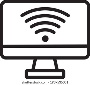 Computer outline icon for website or other content