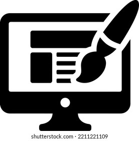diseño de página web de diseño de página web de pincel de PCs Clipart (editable) - Ilustración vectorial