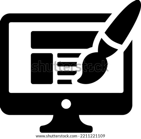 computer paint brush seo web design web page website layout Clipart (Editable) - Vector Illustration