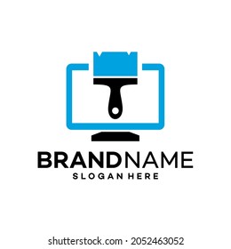 Computer Paint Icon Logo Design Template Illustration Vector