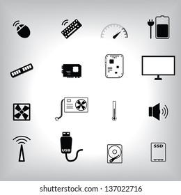 Computer Part Icon Set