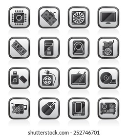 Computer Part Icons - Vector Icon Set