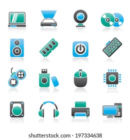 Computer Parts and Devices icons - vector icon set