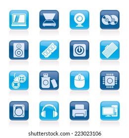 Computer Parts and Devices icons - vector icon set