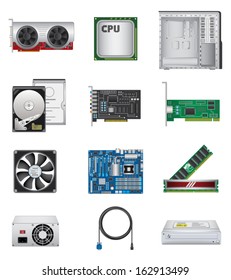 Computer Parts Icon Set