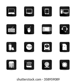 Computer and computer parts icon set
