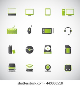 Computer and computer parts icon set