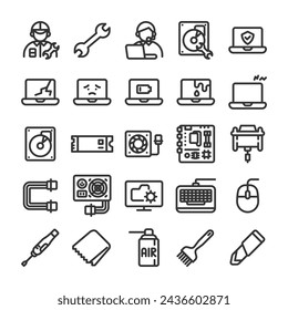 Symbol für die Reparatur von Computerteilen