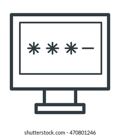 Computer Password Colored Vector Icon