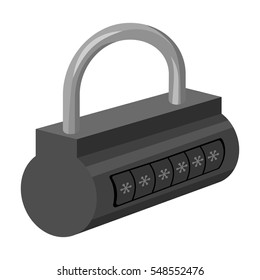 Computer password icon in outline style isolated on white background. Hackers and hacking symbol stock vector illustration.