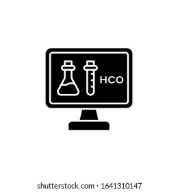 Computer pc chemistry hco icon. Simple online study icons for ui and ux website or mobile application