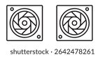 Computer pc cooling fan vector illustration for desktop cpu cooler and system heat sink design.