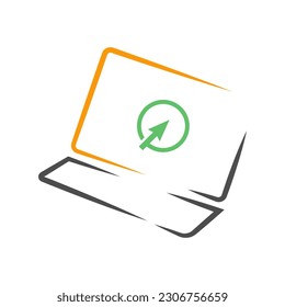 Computer PC icon logo design illustration