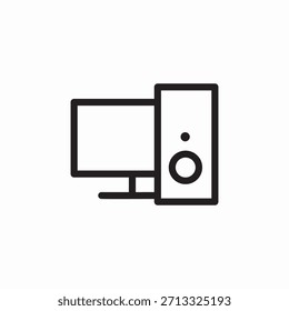 Vector de signo de ícono de PC de computadora