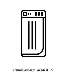 plantilla de diseño vectorial de icono de línea pc de computadora e ilustración con trazo editable