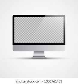 Computer. PC moc kup. Computer mock up Isolated on white. Vector illustration.