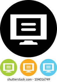 Computer pc monitor screen - Vector icon isolated
