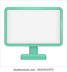 Computer pc monitor web icon. Computer monitor display with empty screen isolated on white background.