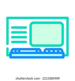 computer pc retro gadget color icon vector. computer pc retro gadget sign. isolated symbol illustration