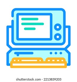 computer pc retro gadget color icon vector. computer pc retro gadget sign. isolated symbol illustration