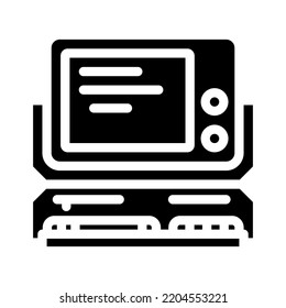 computer pc retro gadget glyph icon vector. computer pc retro gadget sign. isolated symbol illustration