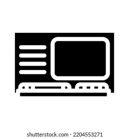 computer pc retro gadget glyph icon vector. computer pc retro gadget sign. isolated symbol illustration