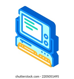 computer pc retro gadget isometric icon vector. computer pc retro gadget sign. isolated symbol illustration