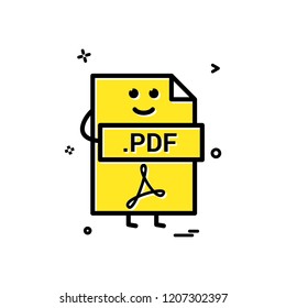 Computer pdf file format type icon vector design