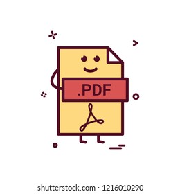 Computer pdf file format type icon vector design