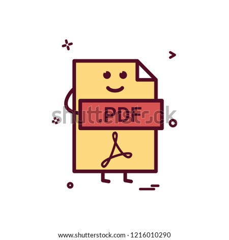 Computer pdf file format type icon vector design