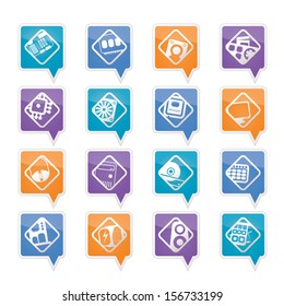 Computer performance and equipment icons - vector icon set