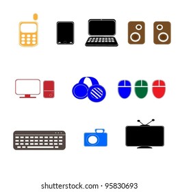 computer peripherals icon set. vector