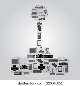 computer peripherals icons in joystick shape eps10