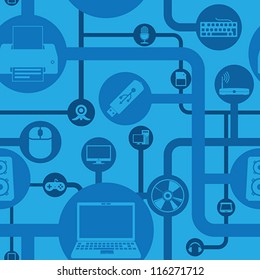 Computer and peripherals seamless pattern