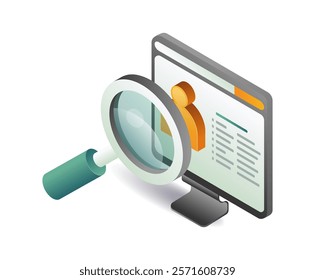 Computer personal account technology concept