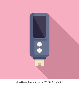 Computer ph meter icon flat vector. Sensor device. Medical experiment