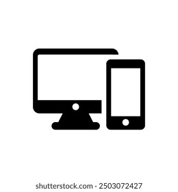 Computer and phone icon symbol vector illustration 