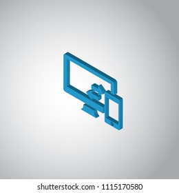 computer and phone icon vector isolated on white background for your web and mobile app design, computer and phone logo concept