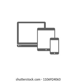 Computer and phone icon vector in trendy flat style isolated on white background