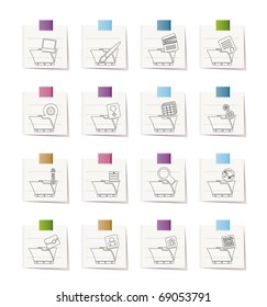 Computer and Phone Icons - Folders - Vector Icon Set