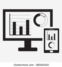 computer and phone icons set