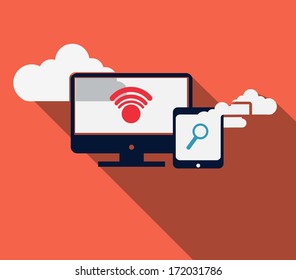 computer and phone receiving the signal icon