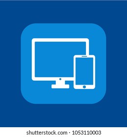 computer and phone sign icon