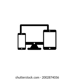 Computer with Phone and Tablet icon symbol vector illustration